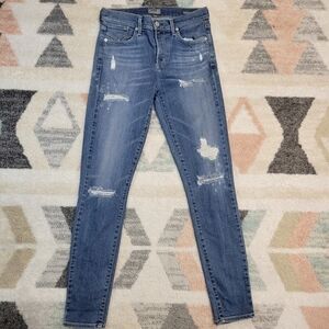 AGOLDE Sophie Distressed Denim Blue Jeans Size 27